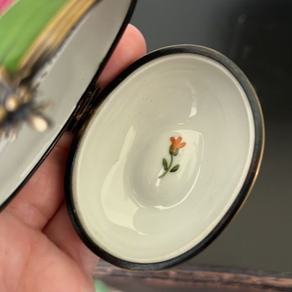 Limoges Chamart Peint Main Watermelon Slice Trinket Pill Box - Picture 10 of 12